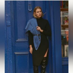 Anthropologie Maeve high slit midi sweater dress
